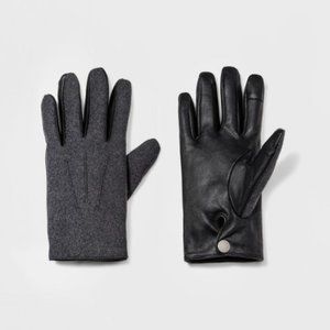 NEW! Men's Fabric & Leather Tech Touch Gloves